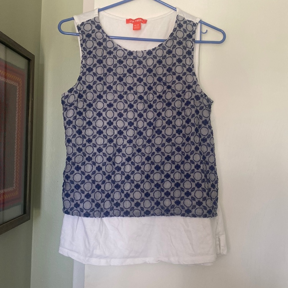 Embroidered cotton tank top